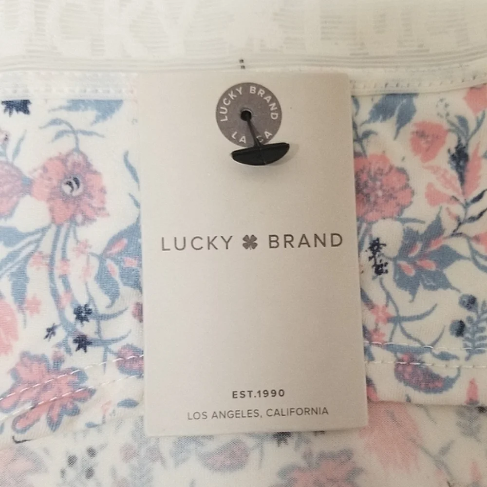 Lucky Brand Seamless Panty Blue & Pink Floral Sz L NWT